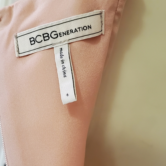 BCBG GENERATION Peach Pink Square Neck Ruffle Mini Dress, Size 6 - Picture 16 of 16